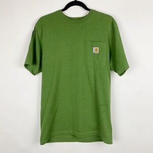 Carhartt Pocket Tee Mens Small Green Loose Fit Short Sleeve Cotton Blend K78-M